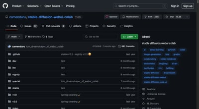 Stable Diffusion WebUI Colab preview